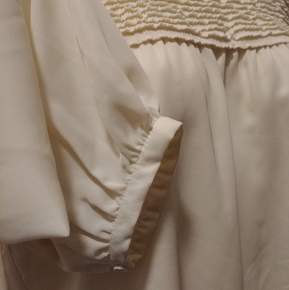 NWT Gibson Latimer Cream Long Sleeve Detailed Blouse - Picture 4 of 11